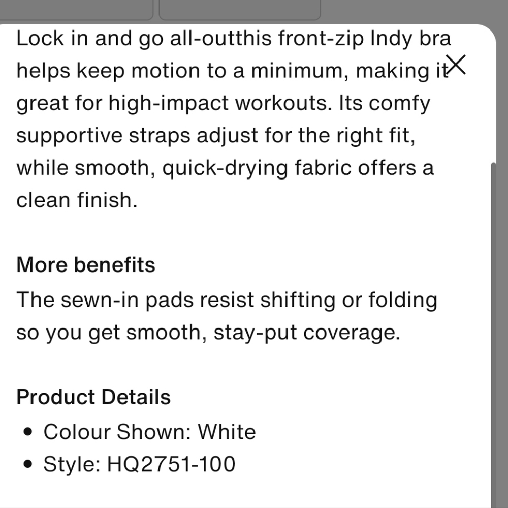 NIKE INDY HIGH-SUPPORT DRI-FIT ZIP FRONT PADDED SPORTS BRA /SZ: SMALL, MEDIUM - Picture 8 of 10